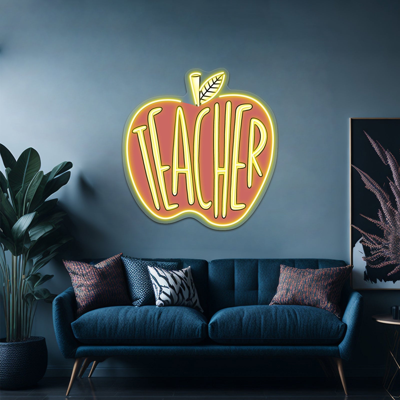 Teacher Red Apple Neon Sign Artwork For Led Signs For Room | Shineneon