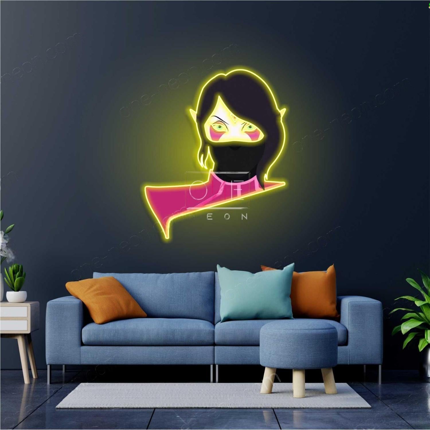 Teal And Pink Dota 2 Templar Assassin Led Neon Sign For Gaming Room Wall Art | Shineneon