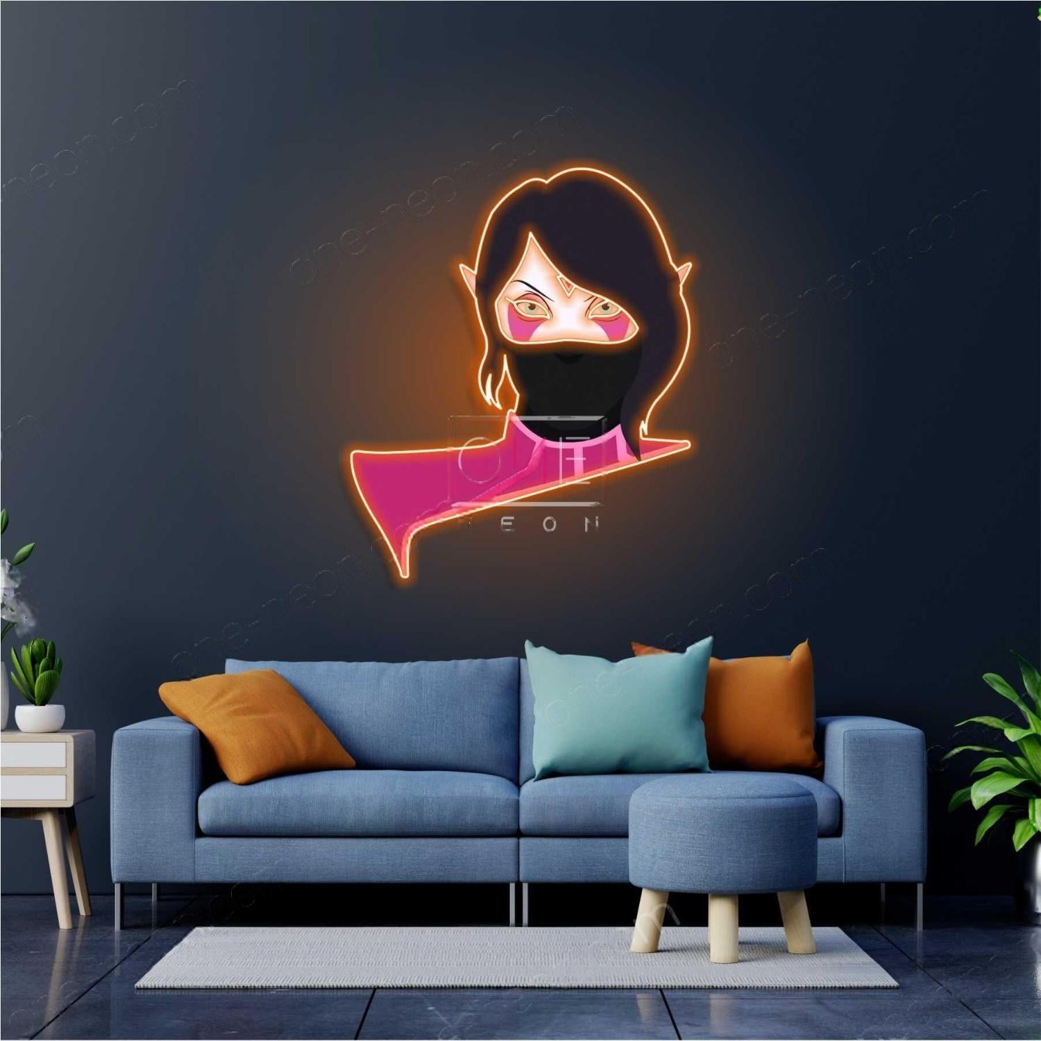 Teal And Pink Dota 2 Templar Assassin Led Neon Sign For Gaming Room Wall Art | Shineneon