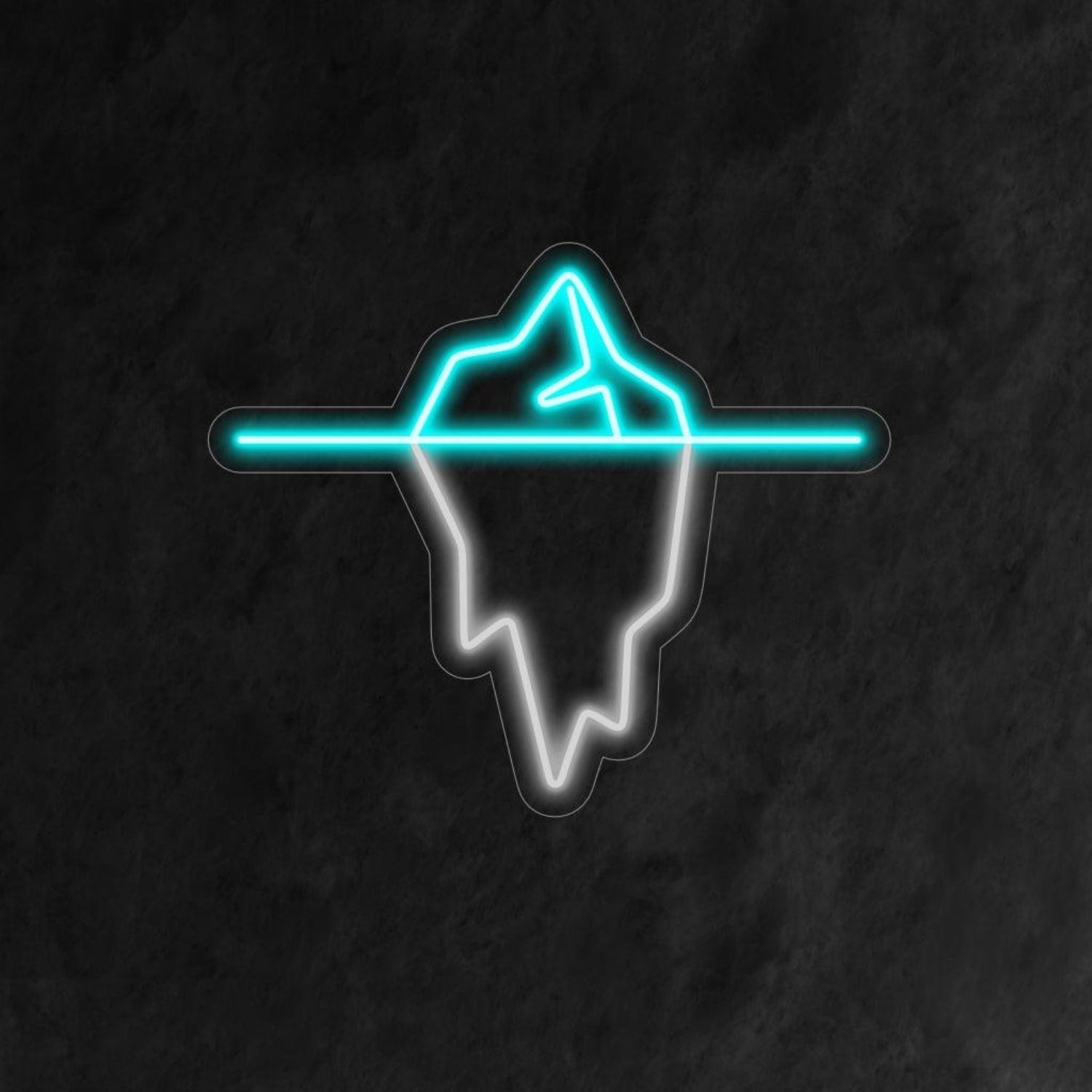 Teal And White Iceberg Outline Led Neon Sign For Bar Cafe Art Decor - Shineneon