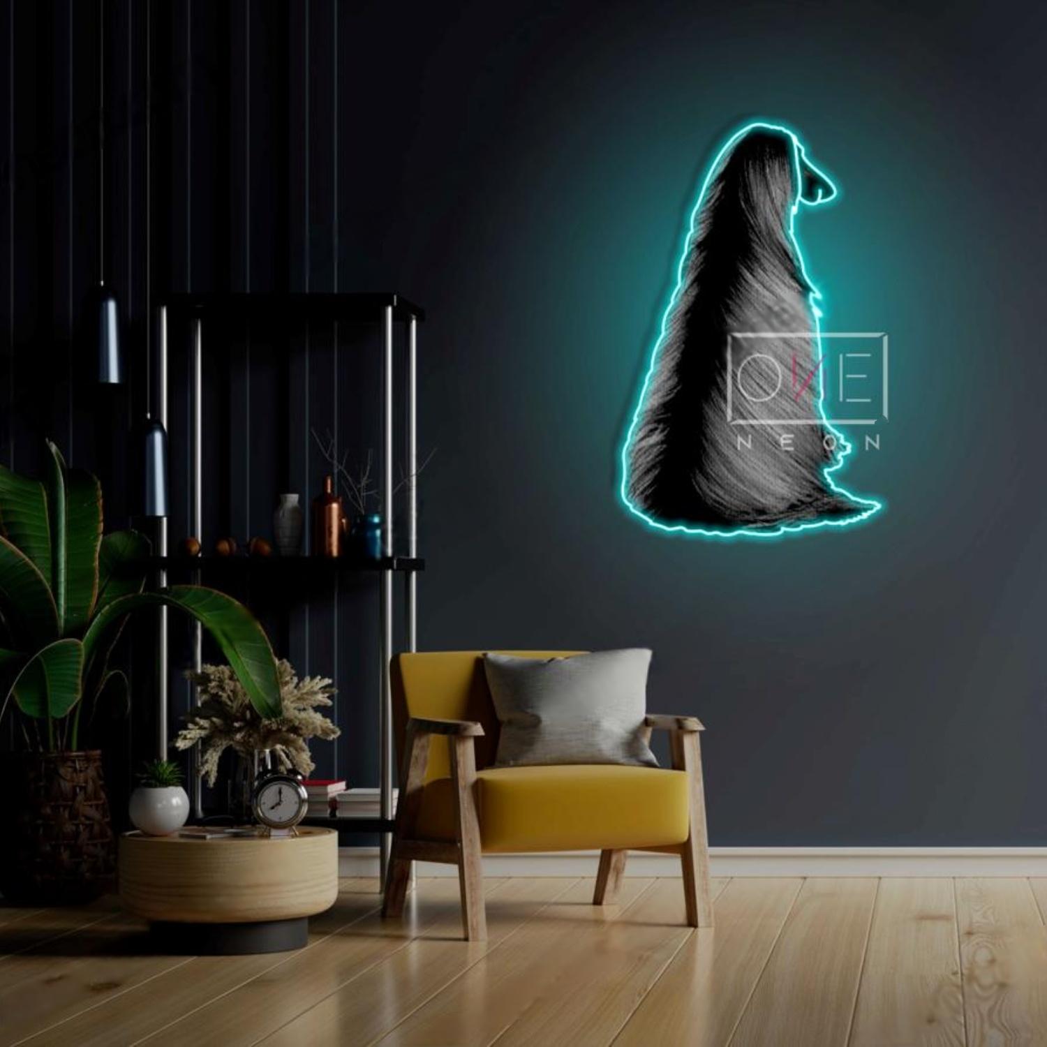 Teal Blue Afghan Hound Led Neon Sign Indoor Wall Art Decor | Shineneon