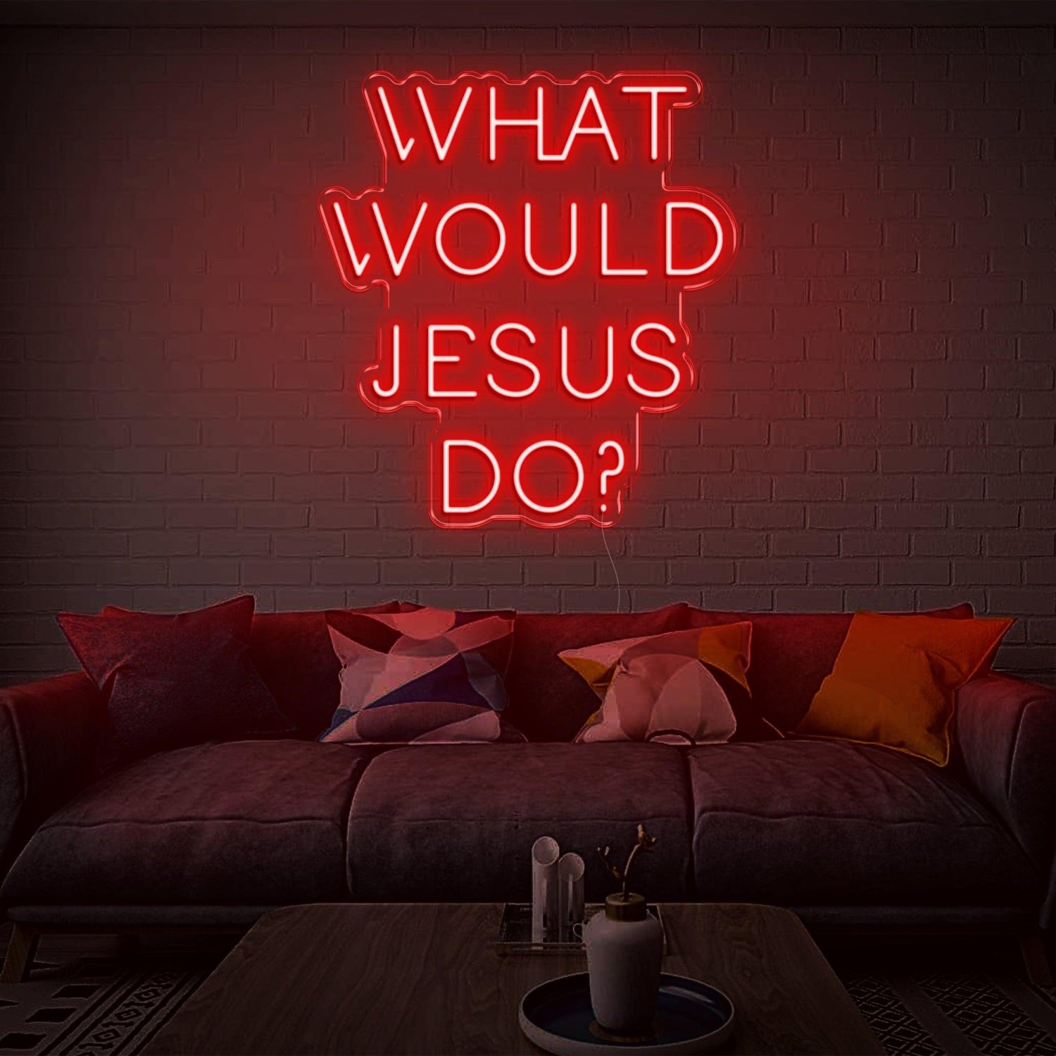Teal Blue What Would Jesus Do Led Neon Sign For Modern Home Decor | Shineneon