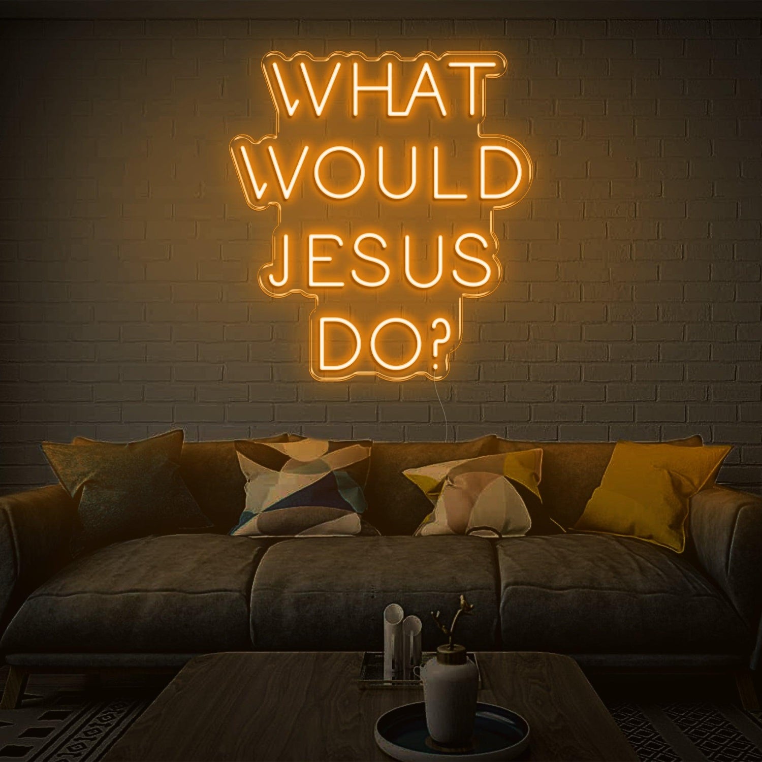 Teal Blue What Would Jesus Do Led Neon Sign For Modern Home Decor | Shineneon