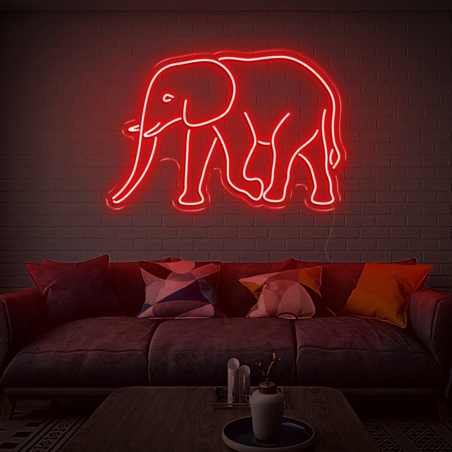 Teal Elephant Led Neon Sign For Living Room Wall Art | Shineneon