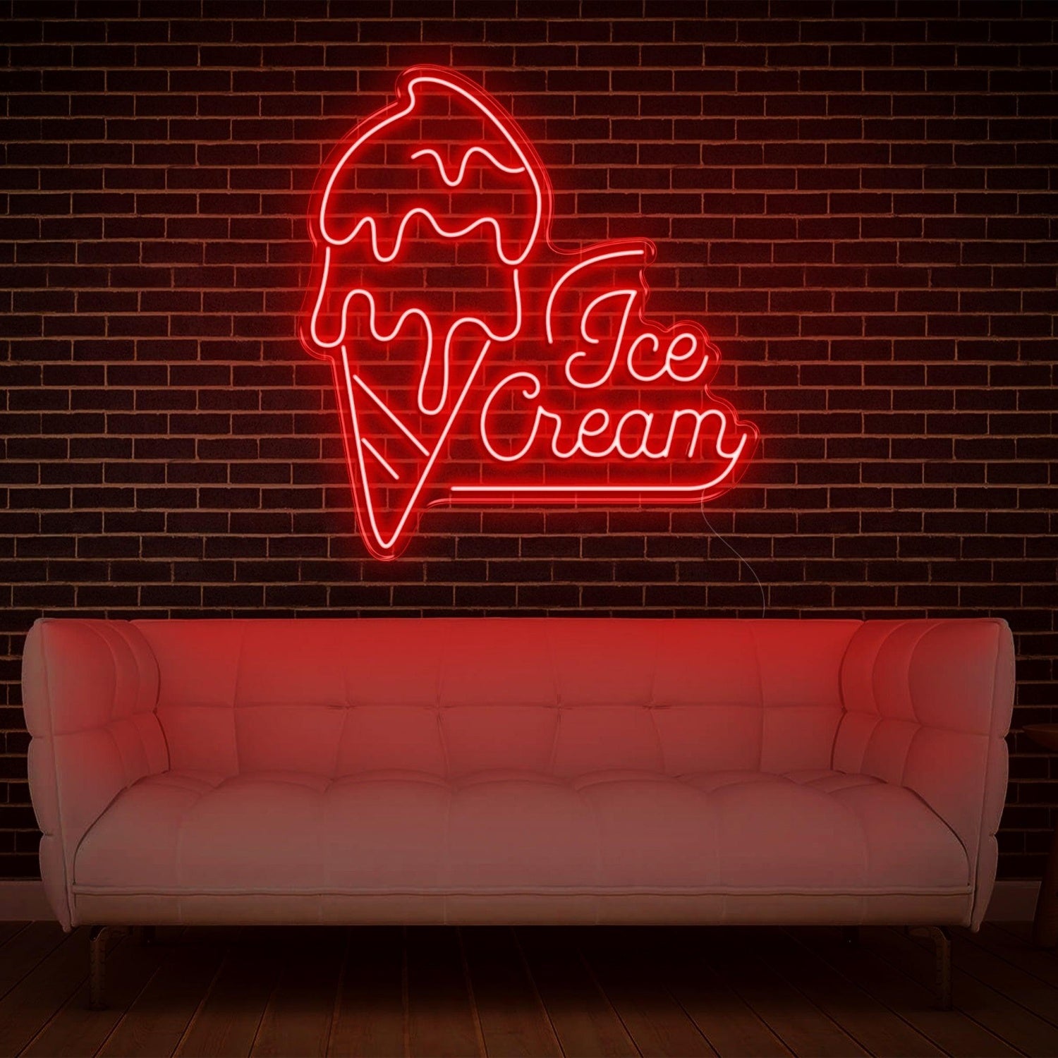 Teal Ice Cream Artwork Led Neon Sign For Cafe Home Decor | Shineneon