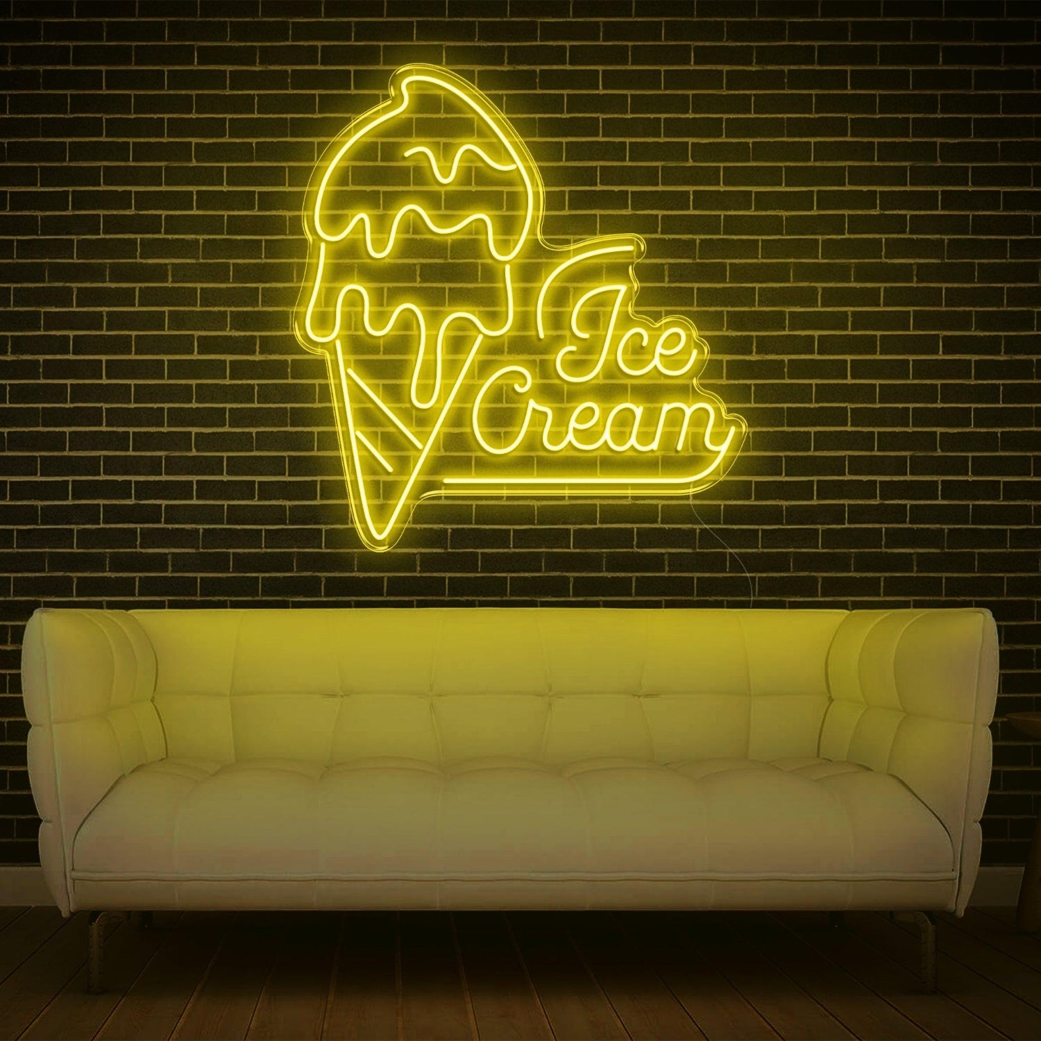 Teal Ice Cream Artwork Led Neon Sign For Cafe Home Decor | Shineneon