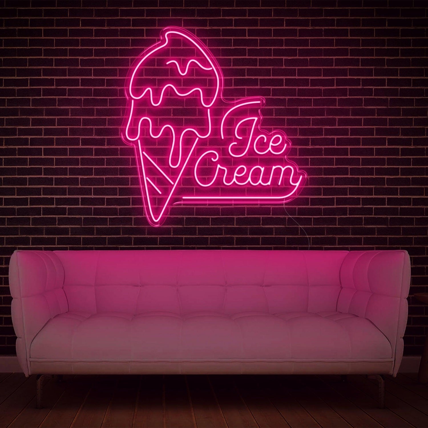 Teal Ice Cream Artwork Led Neon Sign For Cafe Home Decor | Shineneon