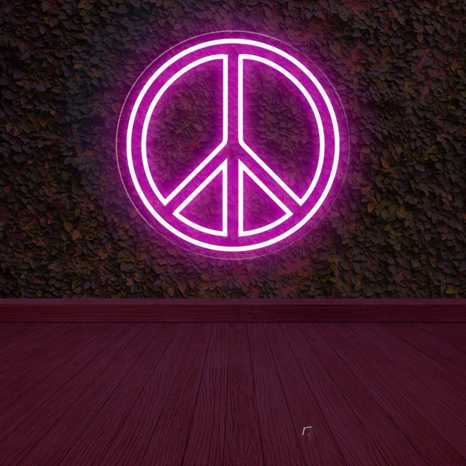 Teal Peace Symbol Led Neon Sign For Modern Cafe Bar Decor | Shineneon