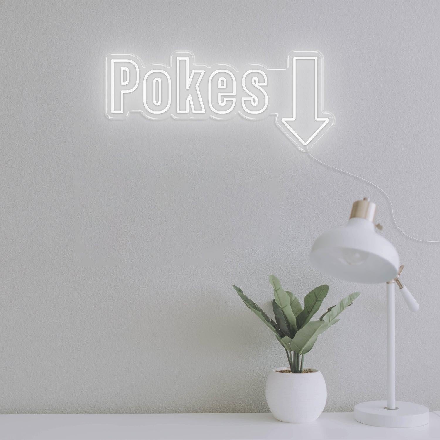 Teal Pokes 1 Arrow Led Neon Sign For Modern Poke Bowl Restaurant Decor | Shineneon