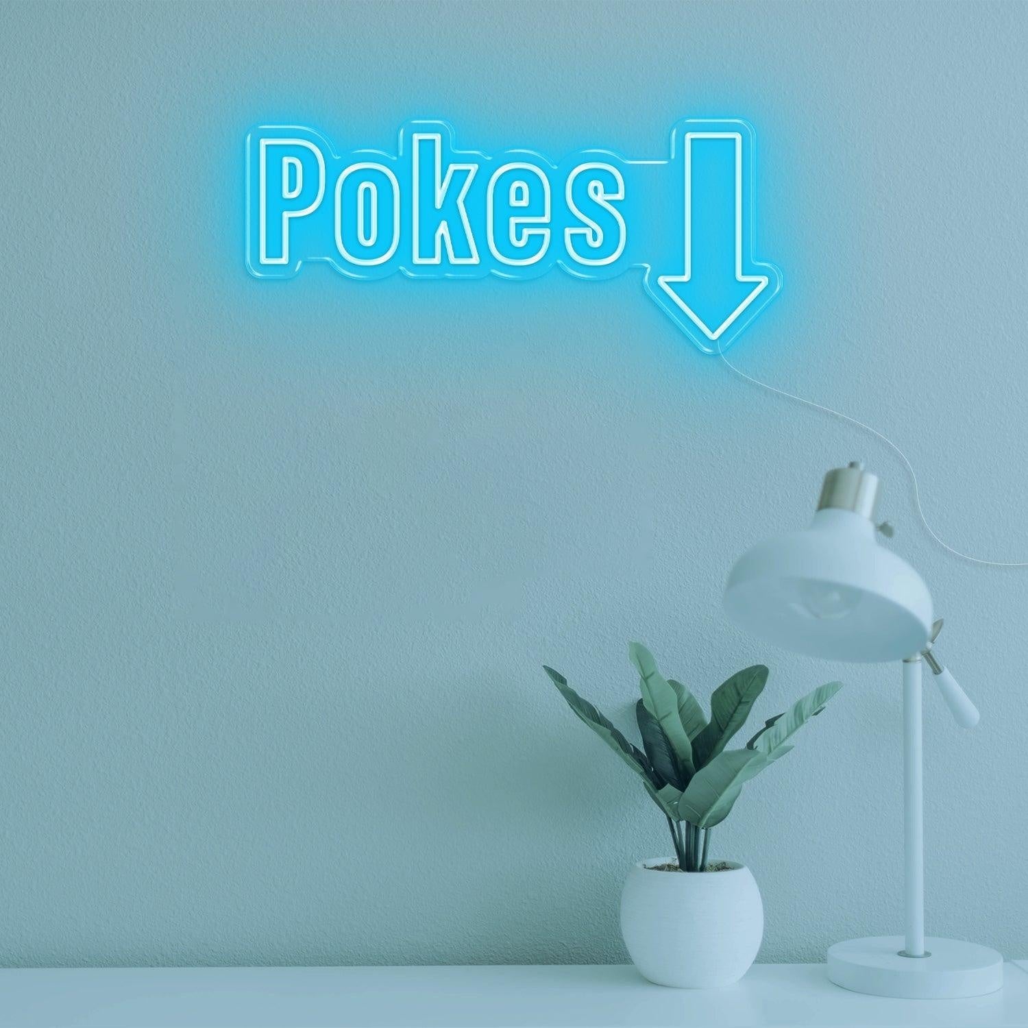 Teal Pokes 1 Arrow Led Neon Sign For Modern Poke Bowl Restaurant Decor | Shineneon
