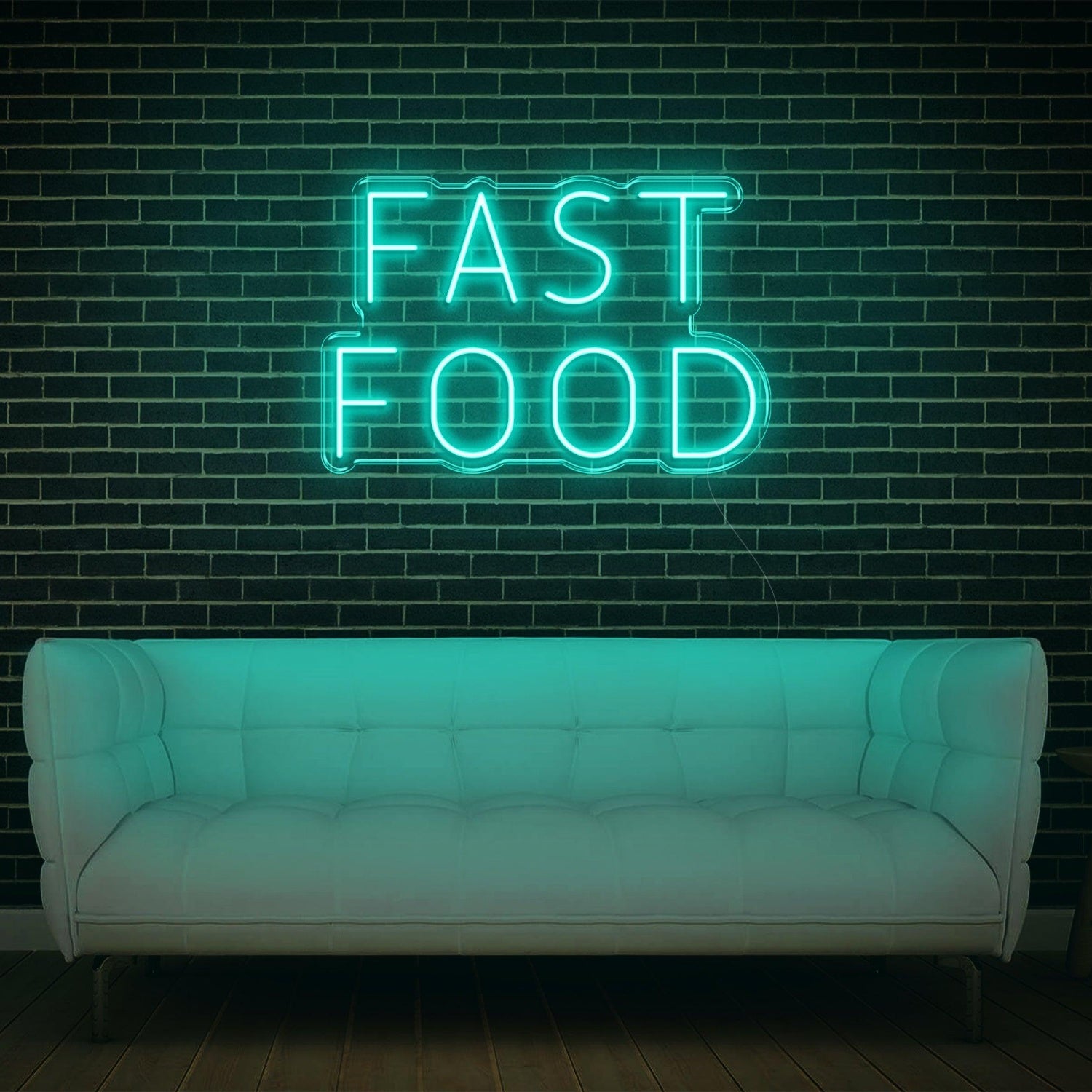 Teal Text Fast Food Led Neon Sign For Restaurant Cafe Shop Wall Decor | Shineneon