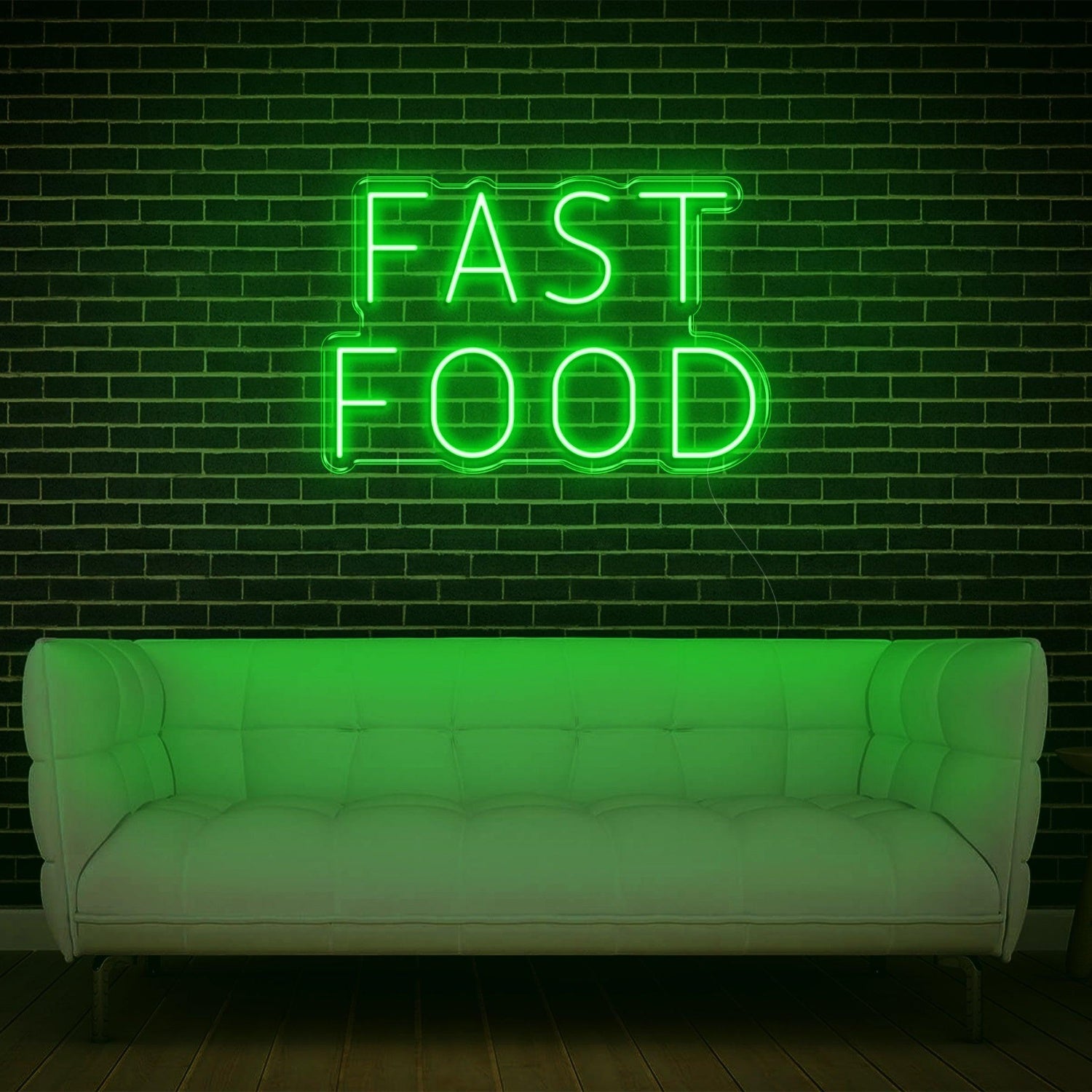 Teal Text Fast Food Led Neon Sign For Restaurant Cafe Shop Wall Decor | Shineneon