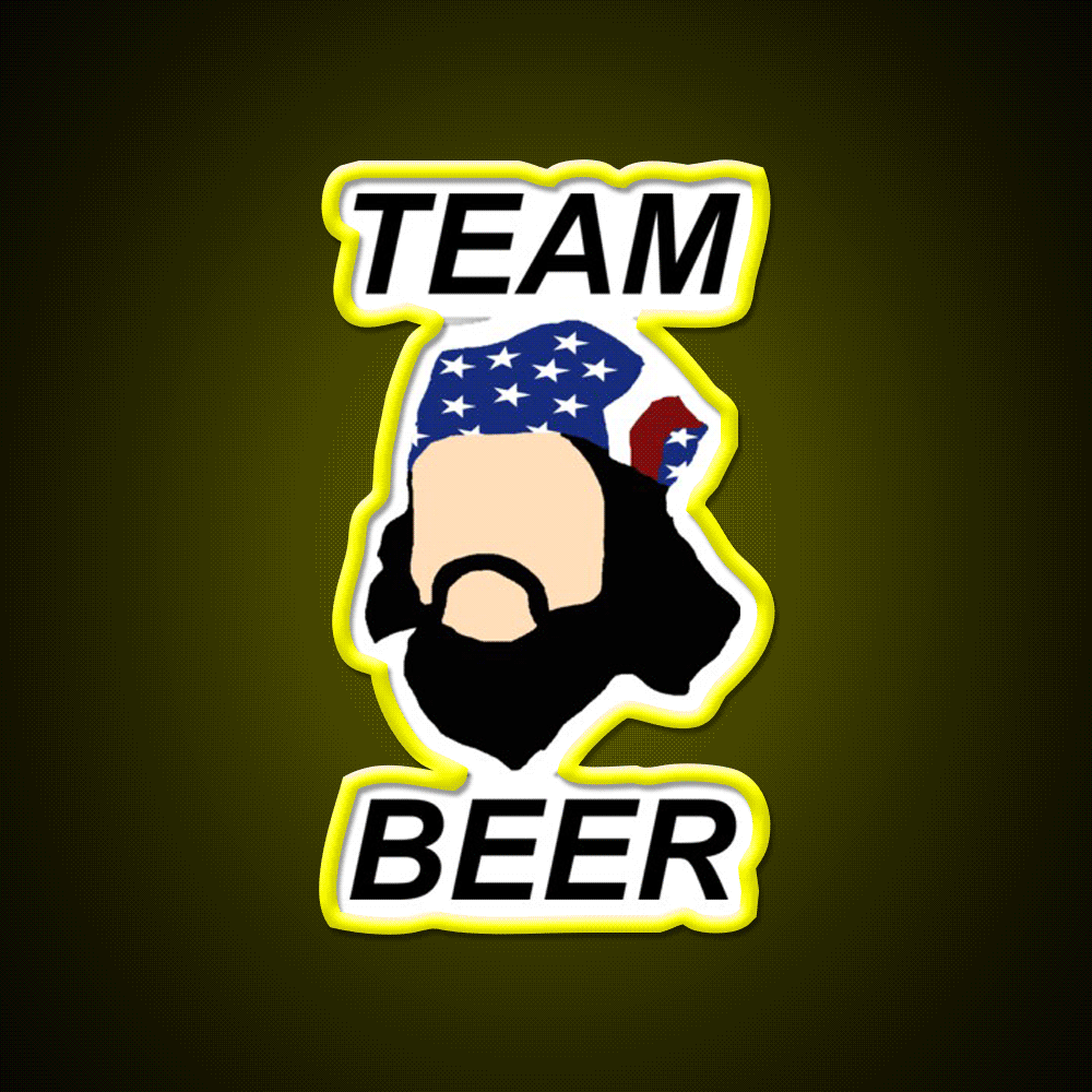 Team Beer Bar Decor Led Neon Sign Rgb Color - Custom LED neon sign front view