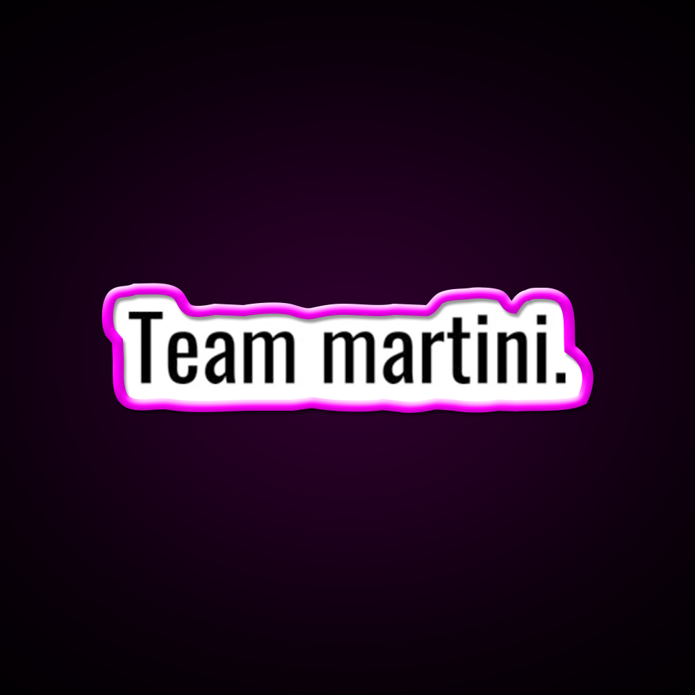 Team Martini Cocktail Bar Decor Led Neon Sign Rgb Color - Neon sign mounted on wall in room