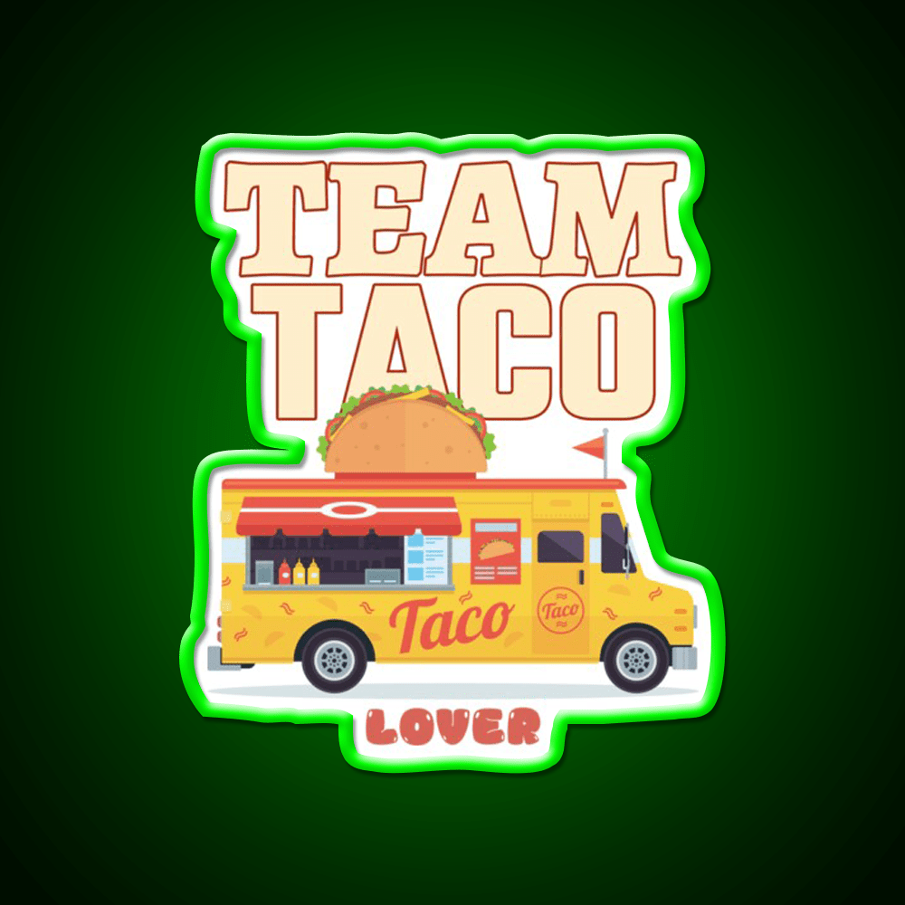 Team Taco Lover Taco Led Neon Sign Mexican Food Sign Rgb Color - Shineneon