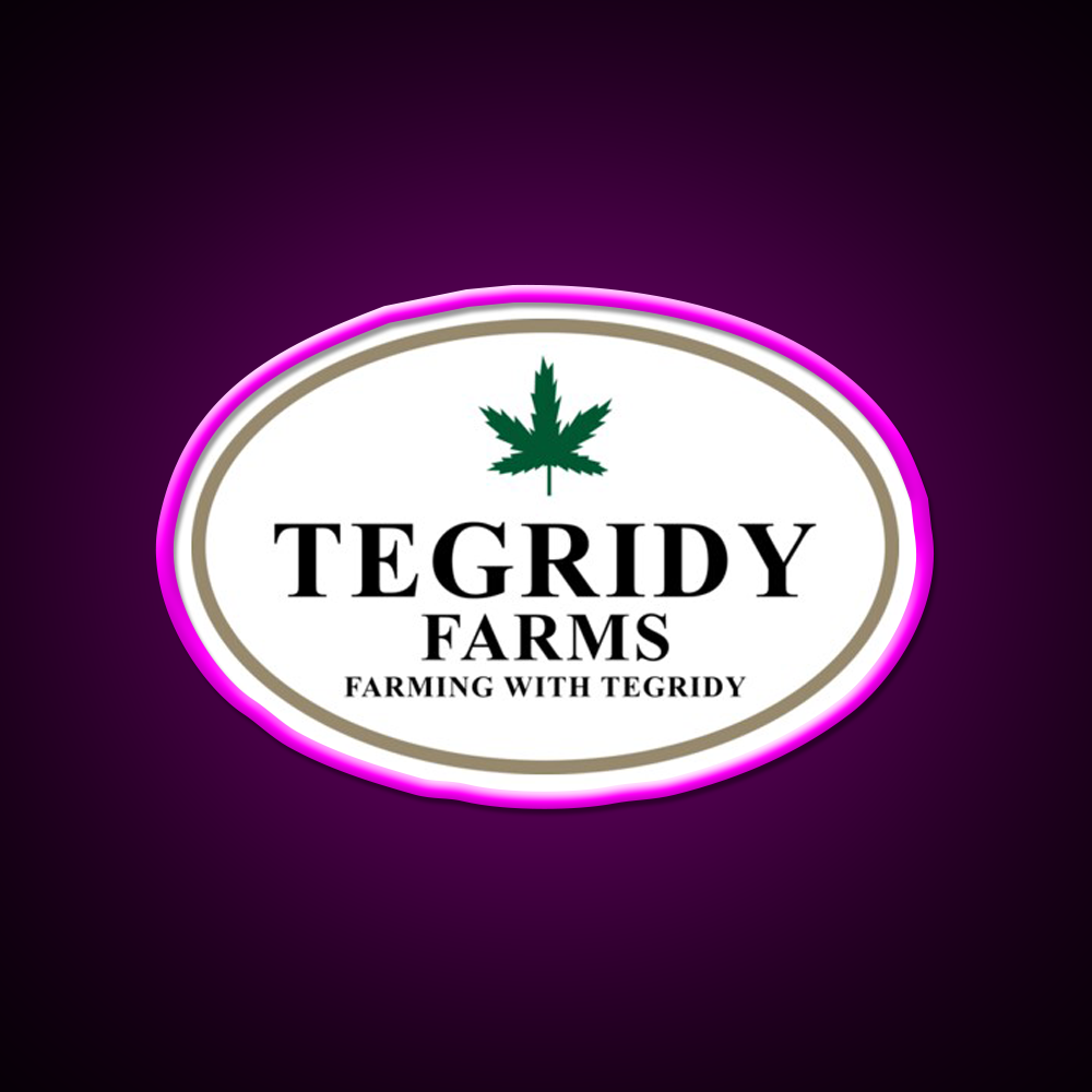 Tegridy Farms Hemp Inspired Green Leaf Led Neon Sign Rgb Color - Neon sign mounted on wall in room