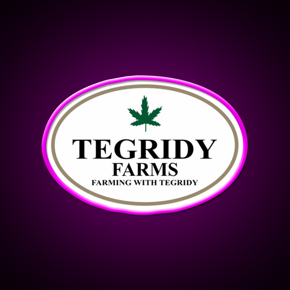Tegridy Farms Hemp Inspired Green Leaf Led Neon Sign Wall Decor Rgb Color - Neon sign mounted on wall in room