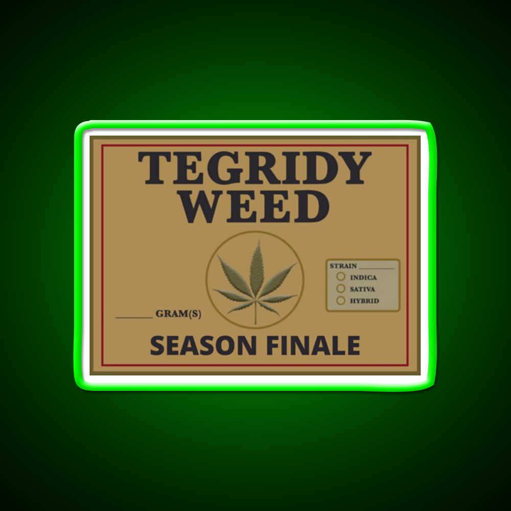 Tegridy Weed From Tegridy Farms Season Green Leaf Led Neon Sign Rgb Color - LED neon sign view 8