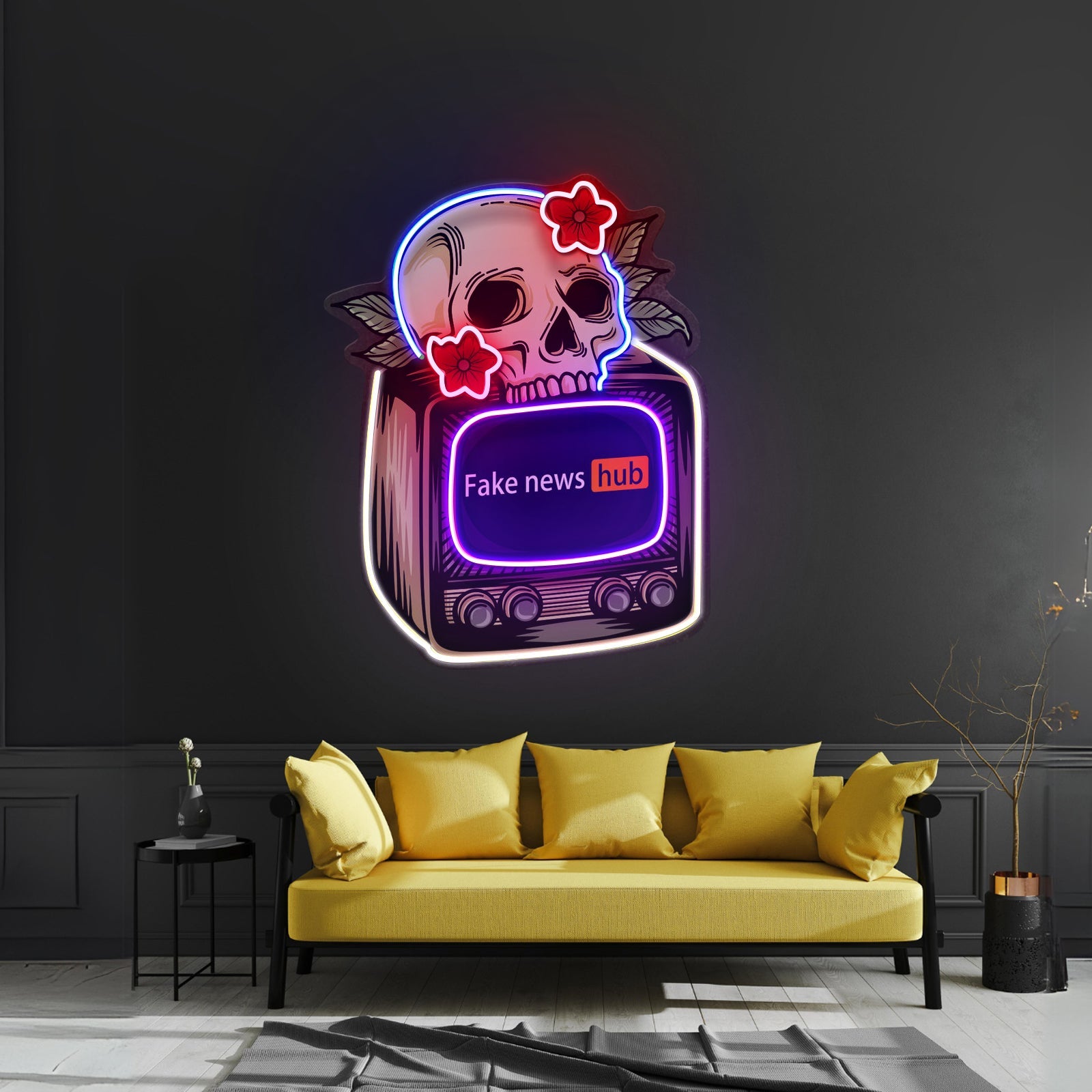 Television Skull Vibe Led Neon Sign Light Custom Led Signs - Shineneon