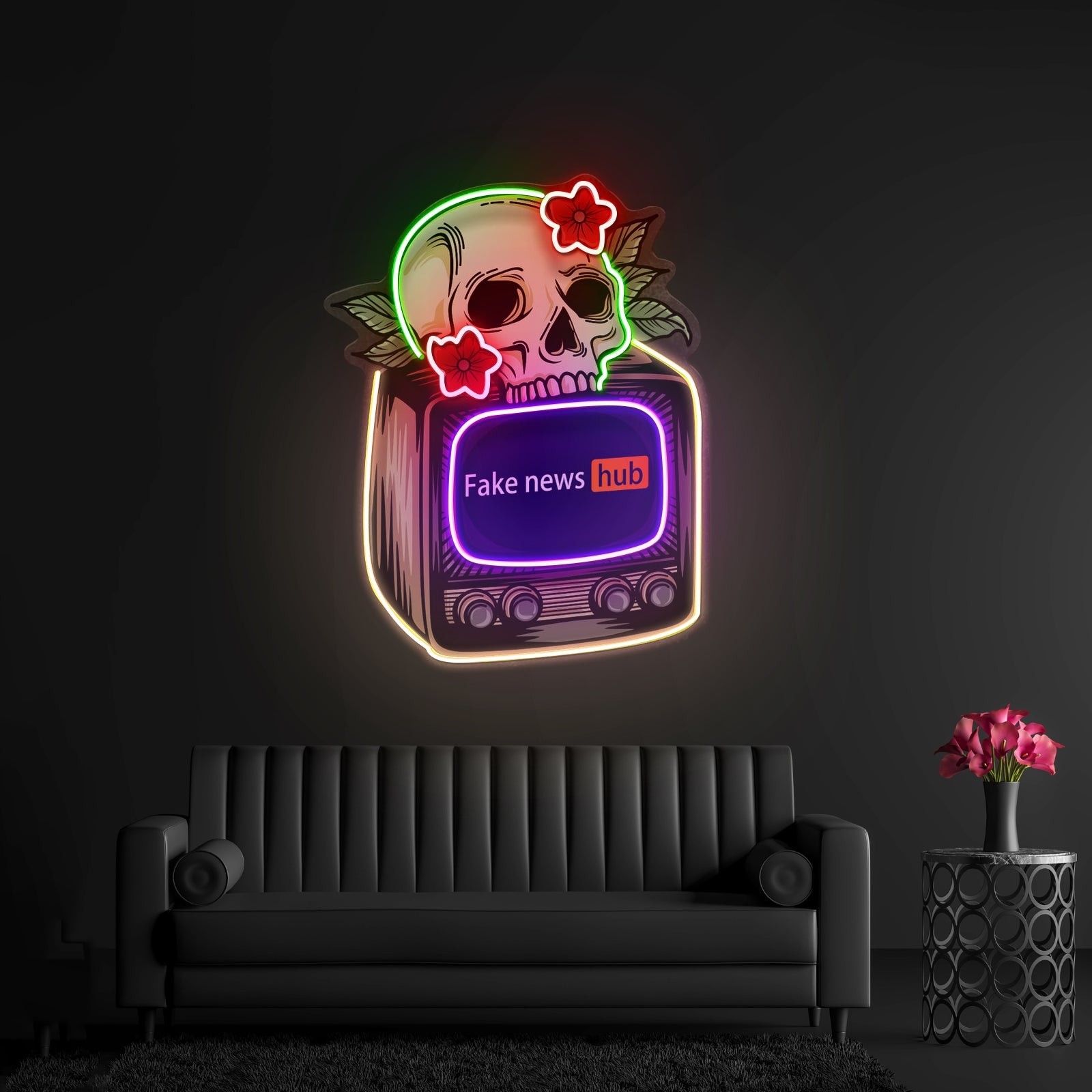 Television Skull Vibe Led Neon Sign Light Custom Led Signs - Shineneon