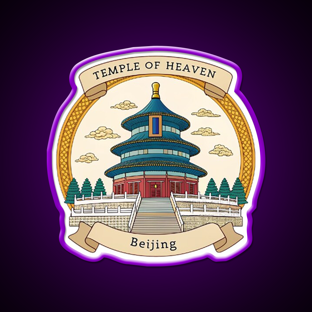 Temple Of Heaven Asian Cultural Led Neon Sign Wall Art Rgb Color - LED neon sign view 9