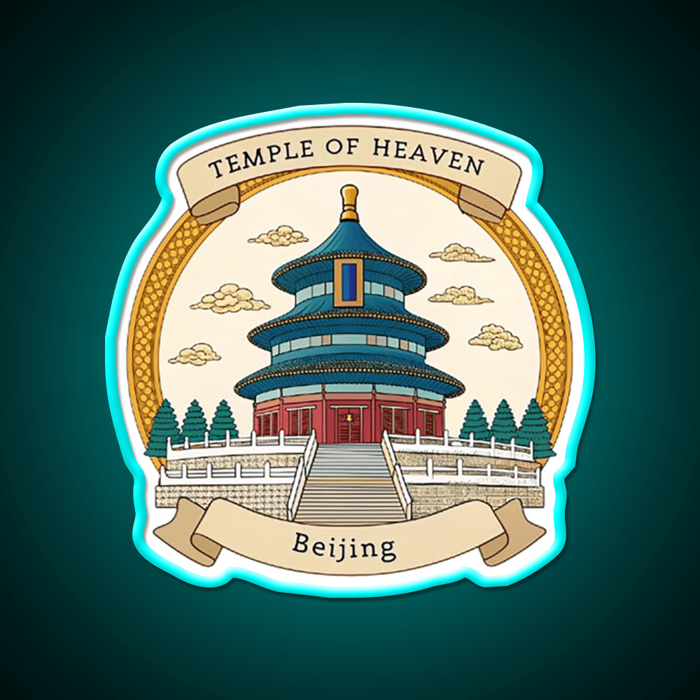 Temple Of Heaven Asian Cultural Led Neon Sign Wall Art Rgb Color - Shineneon