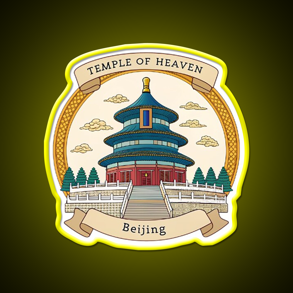 Temple Of Heaven Asian Cultural Led Neon Sign Wall Art Rgb Color - LED neon sign view 7