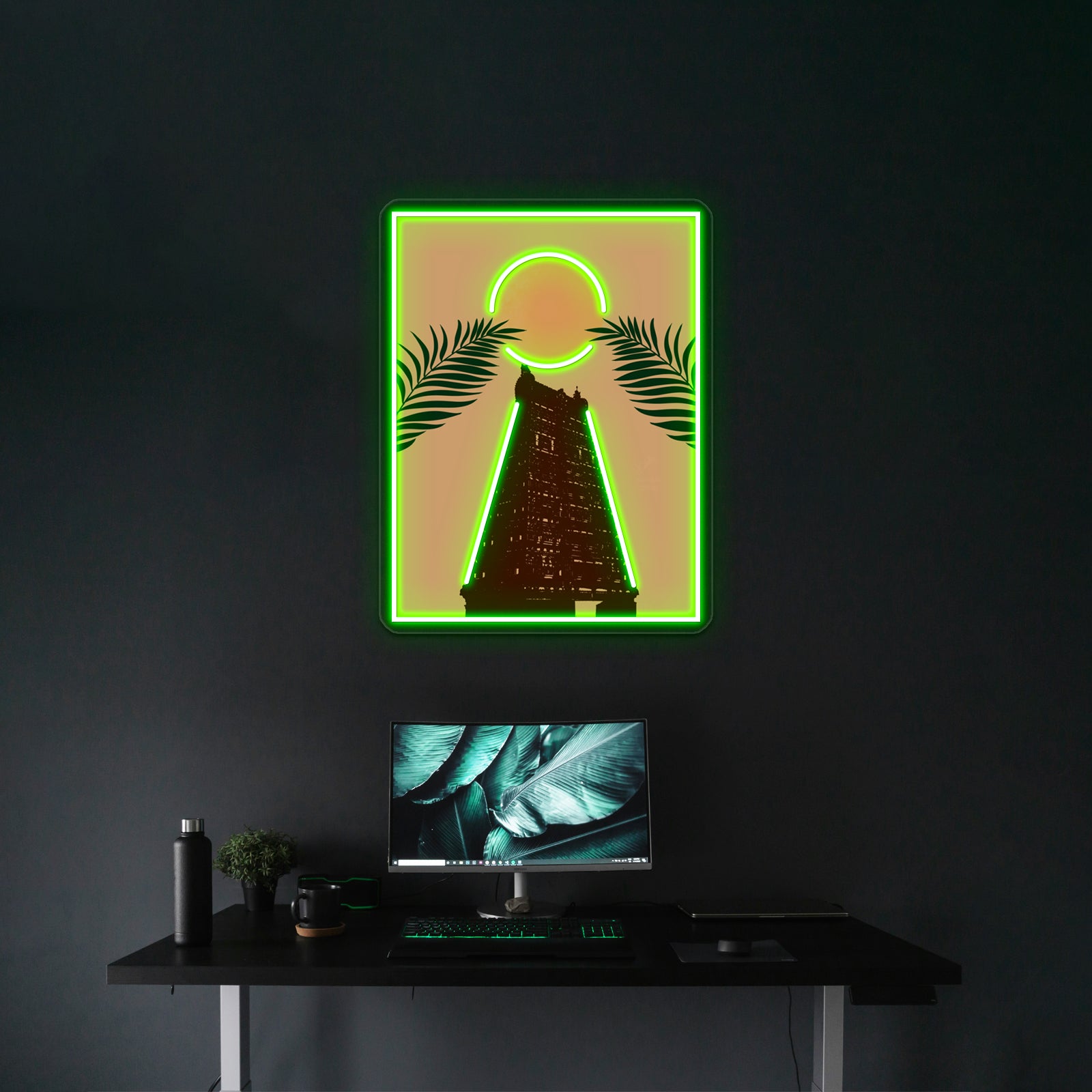 Temple Printable Art Hindu Illustration Minimalist Wall Art Wall Artwork Neon Signs | Shineneon