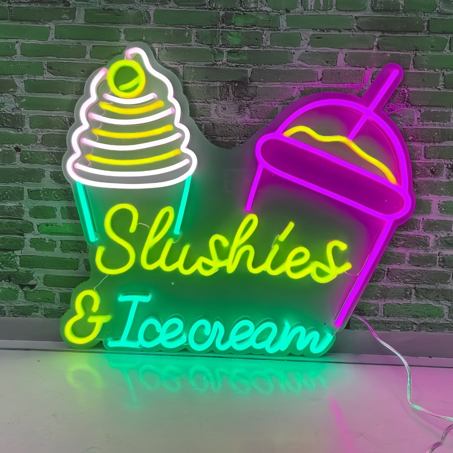 Tempting Treats Slushies And Ice Cream Neon Sign | Shineneon