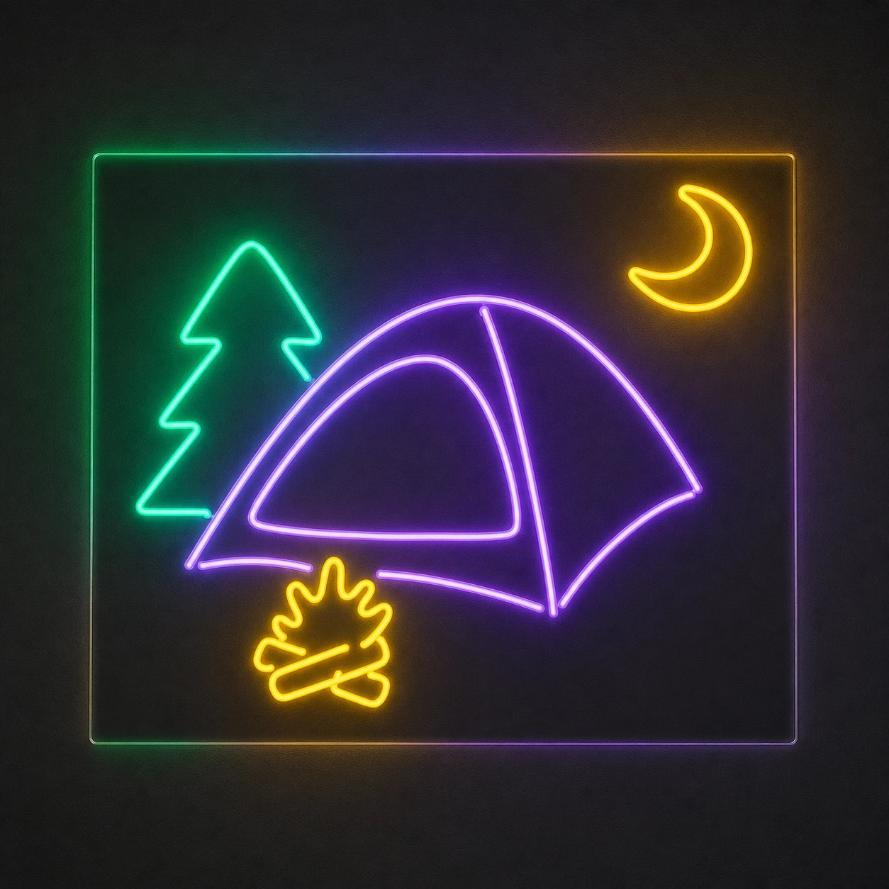 Tent Campfire LED Neon Sign Garage Man Cave Neon Sign main product image