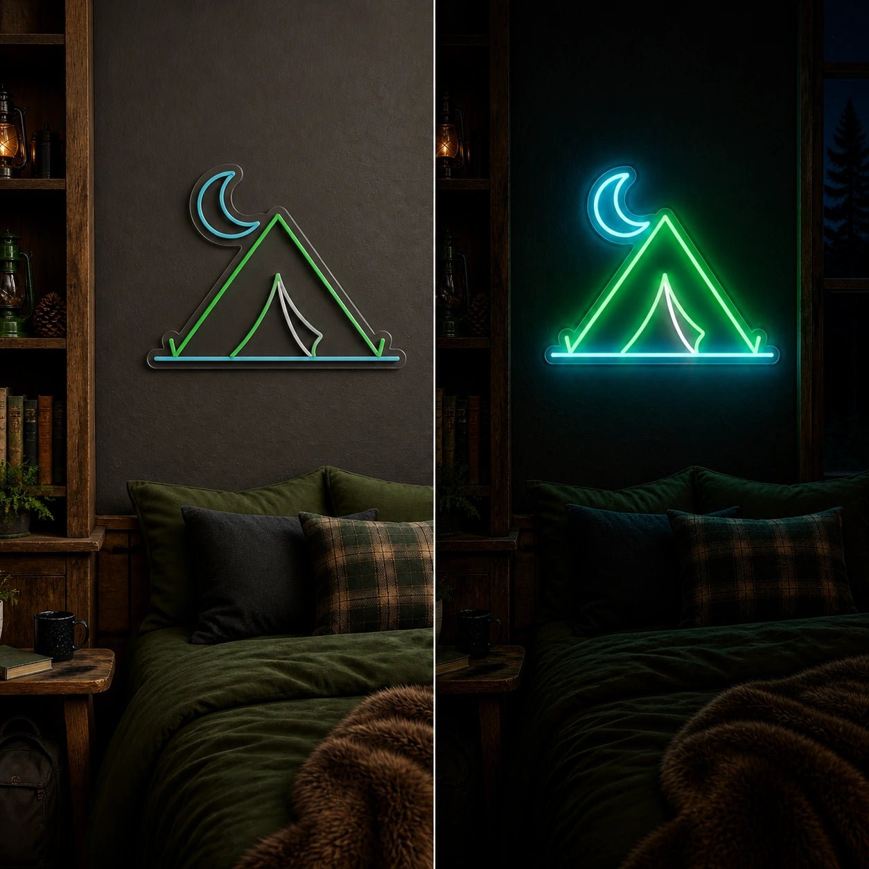 Tent Crescent Moon Vintage LED Neon Sign - Shineneon