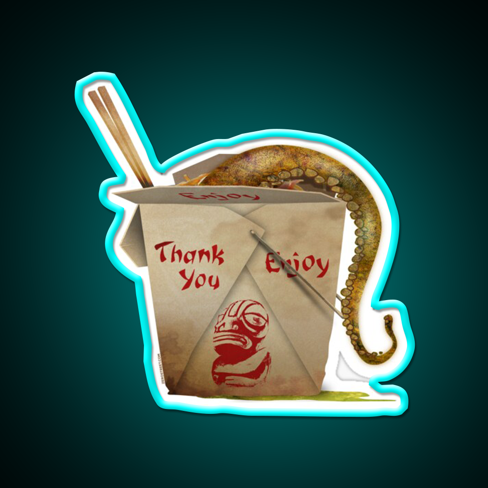 Tentacle Takeout Led Neon Sign Chinese Food Rgb Color