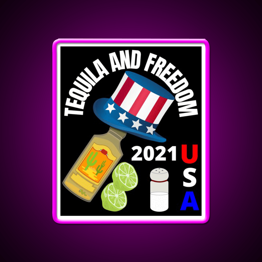 Tequila And Freedom Party Drink Tequila Led Neon Sign Rgb Color - Shineneon