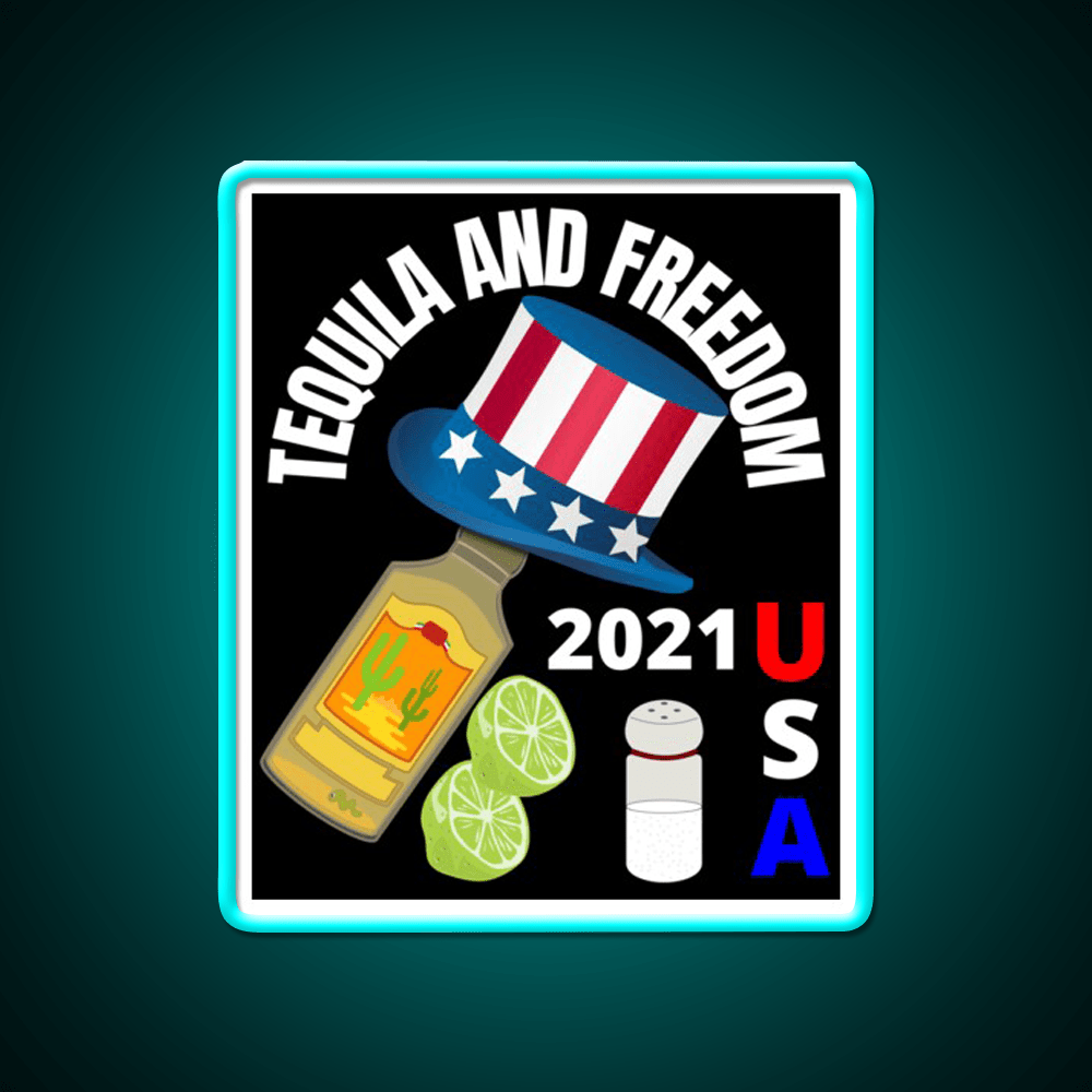 Tequila And Freedom Party Drink Tequila Led Neon Sign Rgb Color - Shineneon