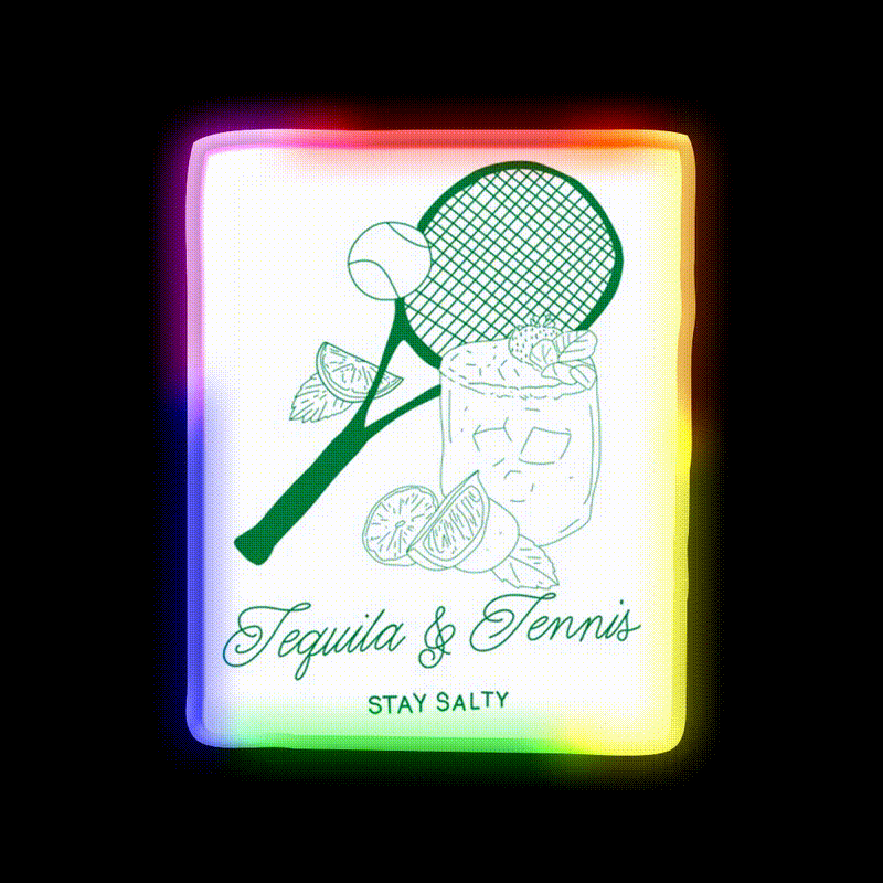 Tequila And Tennis Party Drink Tequila Led Neon Sign Rgb Color - LED neon sign close-up detail