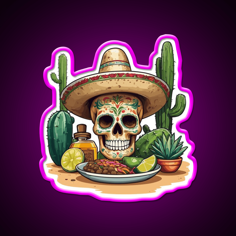 Tequila Drink Cinco De Mayo Skull Party Drink Tequila Led Neon Sign Rgb Color - Shineneon