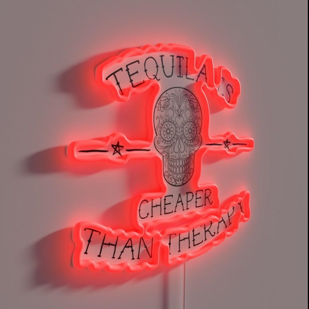 Tequila Is Cheaper Than Therapy Rgb Led Neon Sign - Shineneon