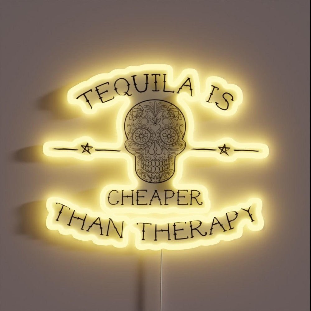 Tequila Is Cheaper Than Therapy Rgb Led Neon Sign - Shineneon