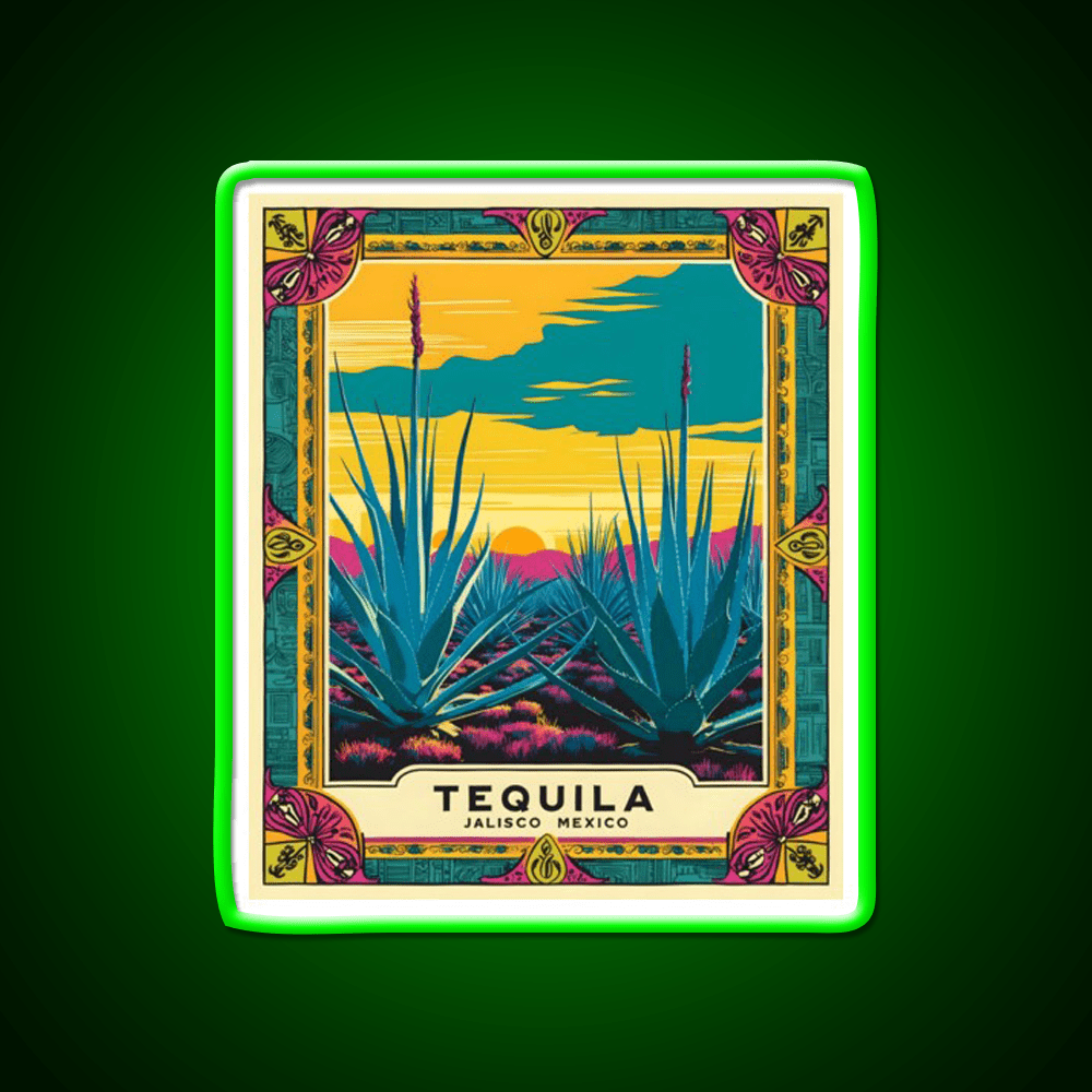 Tequila Jalisco Mexico Vintage Travel Tourism Party Drink Tequila Led Neon Sign Rgb Color - Shineneon
