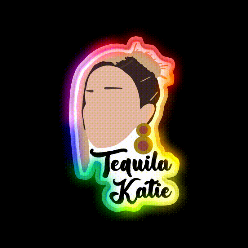 Tequila Katie Party Drink Tequila Led Neon Sign Rgb Color - LED neon sign close-up detail