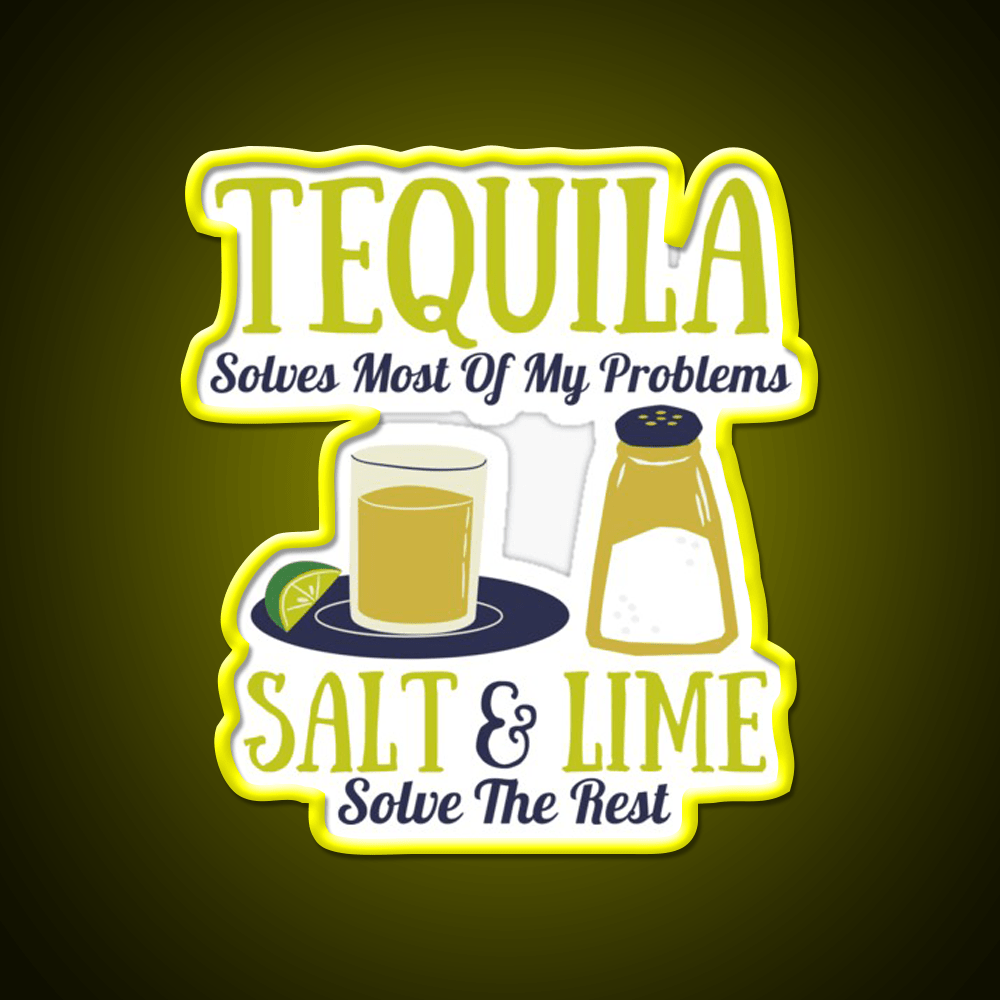 Tequila Lime And Salt Tequila Drinkers Party Drink Tequila Led Neon Sign Rgb Color - Shineneon