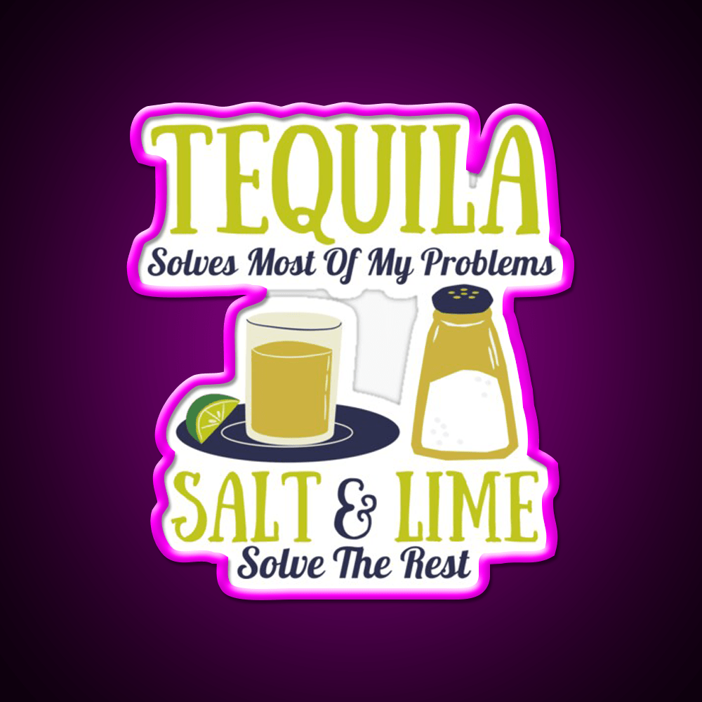 Tequila Lime And Salt Tequila Drinkers Party Drink Tequila Led Neon Sign Rgb Color - Shineneon