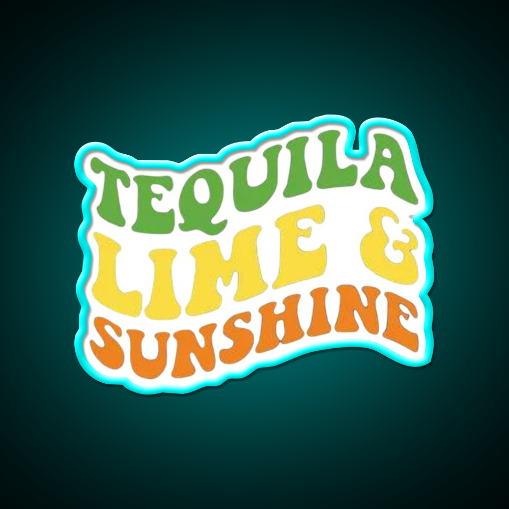 Tequila Lime And Sunshine Vacation Summer Party Drink Tequila Led Neon Sign Rgb Color