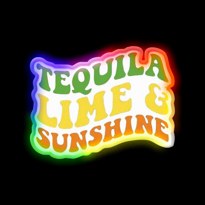Tequila Lime And Sunshine Vacation Summer Party Drink Tequila Led Neon Sign Rgb Color