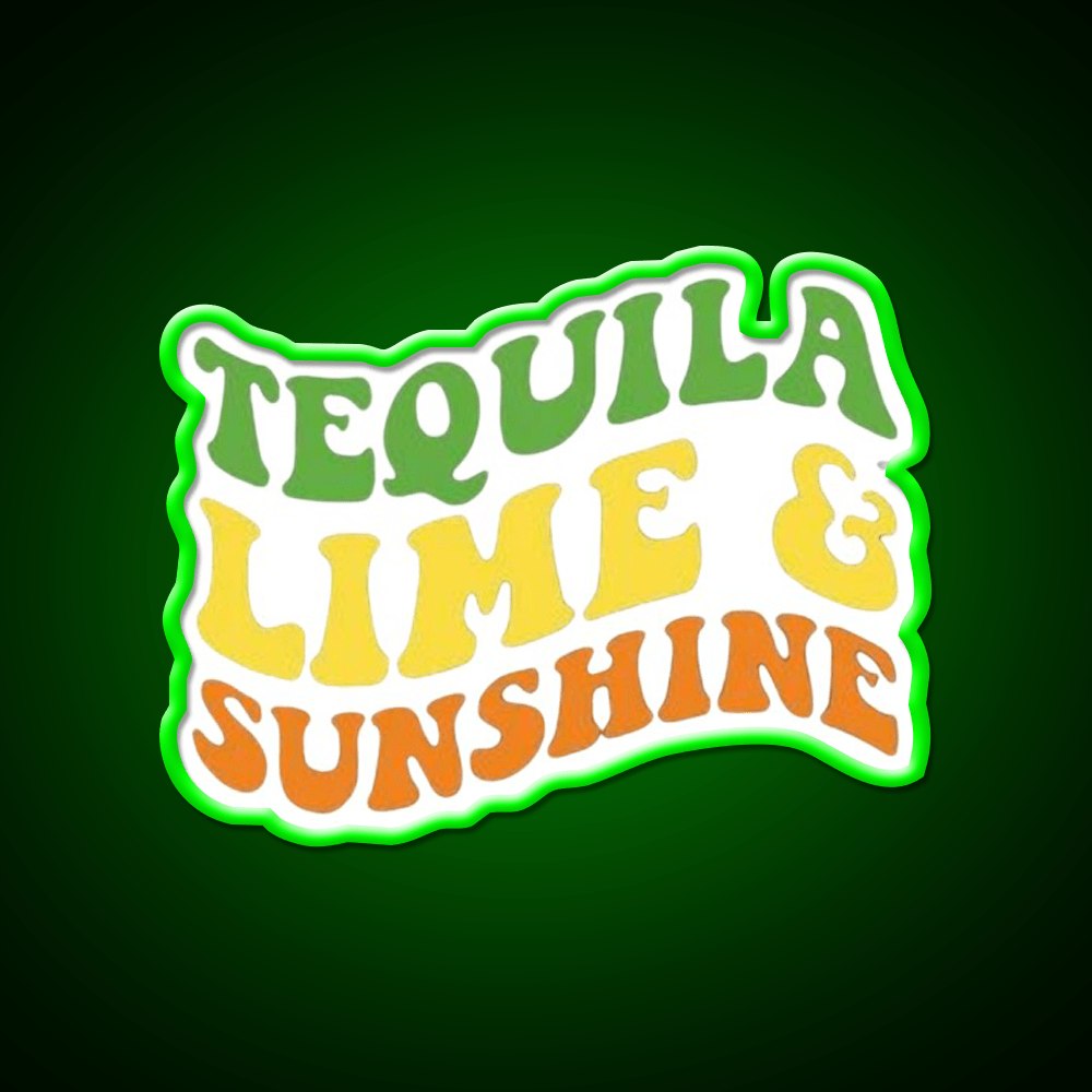Tequila Lime And Sunshine Vacation Summer Party Drink Tequila Led Neon Sign Rgb Color - Shineneon