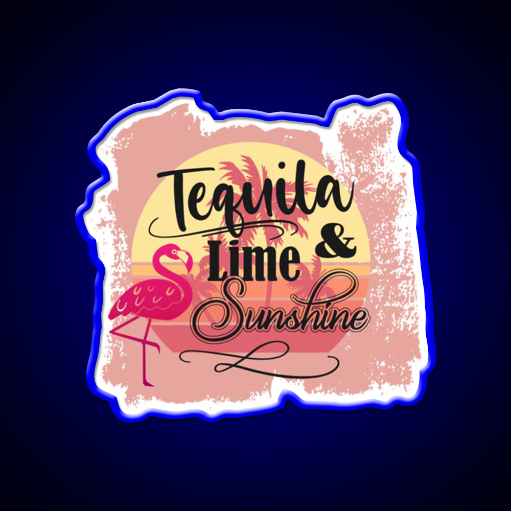 Tequila Lime Sunshine Classic Party Drink Tequila Led Neon Sign Rgb Color