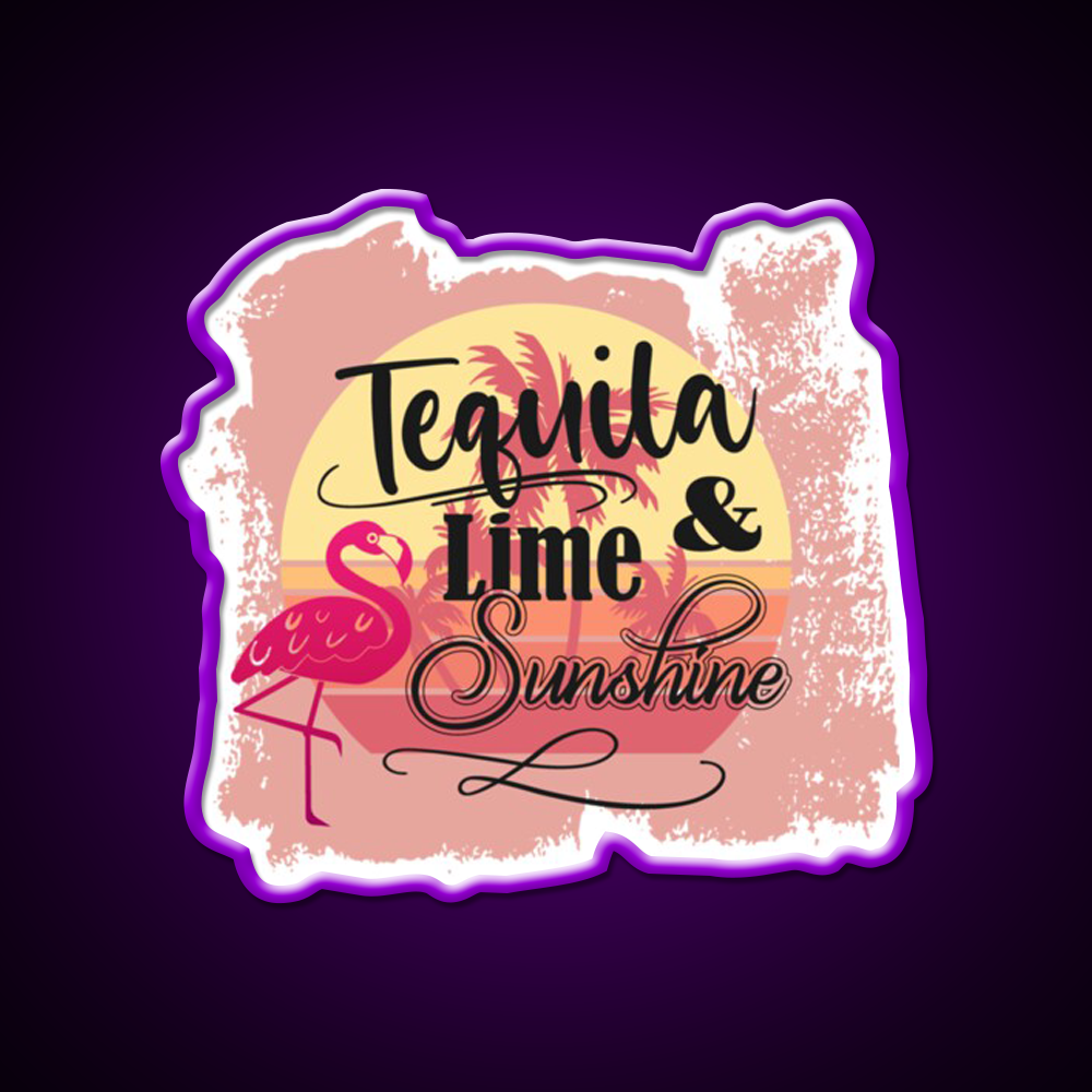 Tequila Lime Sunshine Classic Party Drink Tequila Led Neon Sign Rgb Color