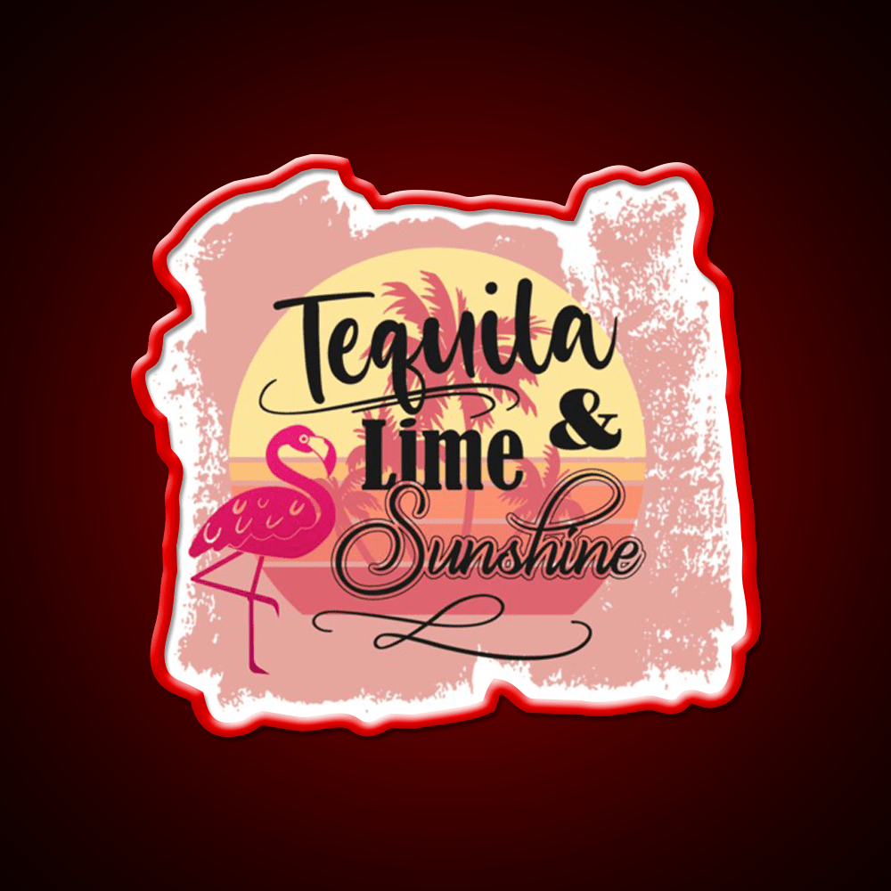 Tequila Lime Sunshine Classic Party Drink Tequila Led Neon Sign Rgb Color - Shineneon