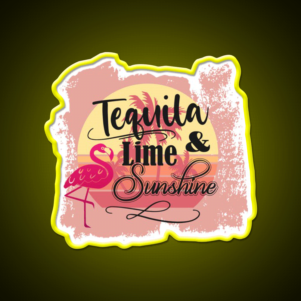 Tequila Lime Sunshine Classic Party Drink Tequila Led Neon Sign Rgb Color