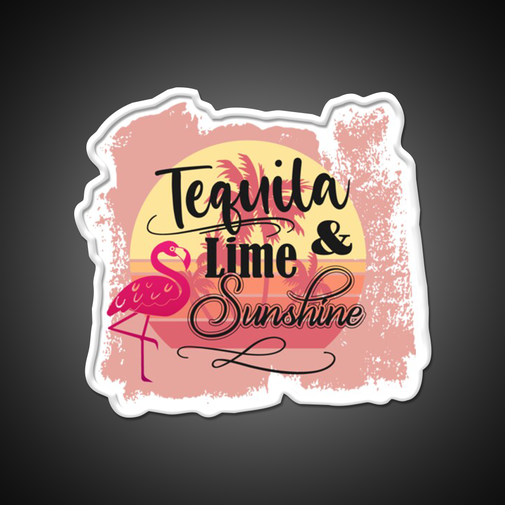 Tequila Lime Sunshine Classic Party Drink Tequila Led Neon Sign Rgb Color